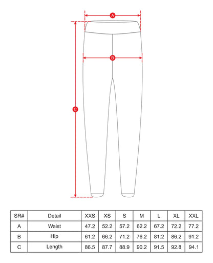 Legging for Women  black Size Chart