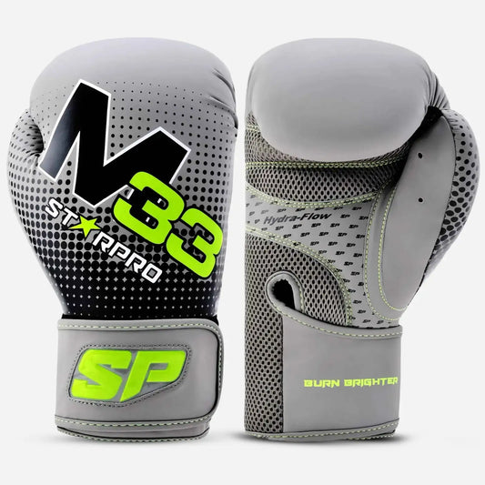 M33 sparring gloves 
Matt Grey/Neon Green