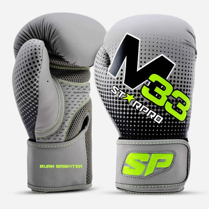 M33 sparring gloves 
Matt Grey/Neon Green