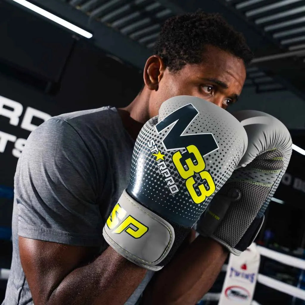 M33 sparring gloves 
Matt Grey/Neon Green