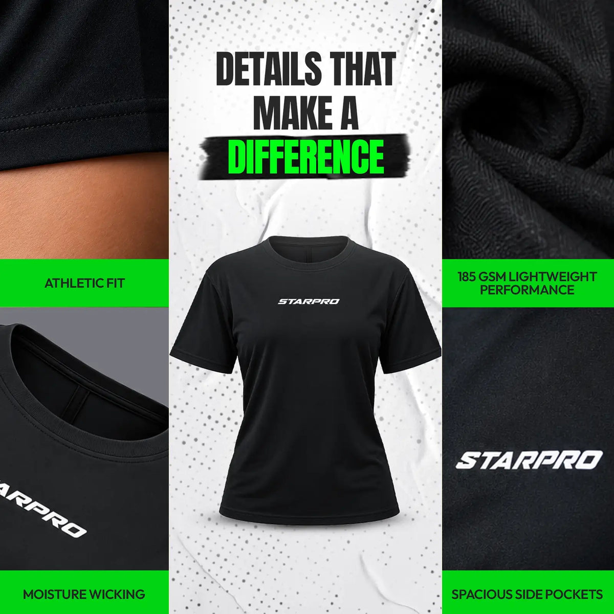 Women Training T Shirt Black