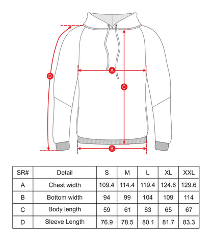 Training Hoodies Size Chart Black