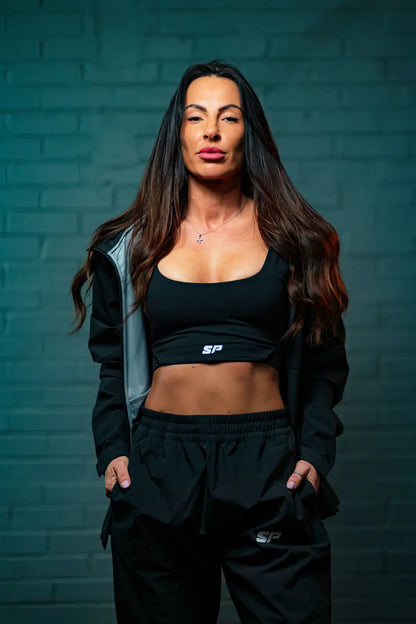 Women Supportive Sports Top Black